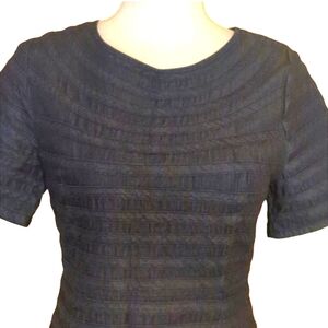 Plastic Island Denim Chambray Navy Striped Dress Size 6